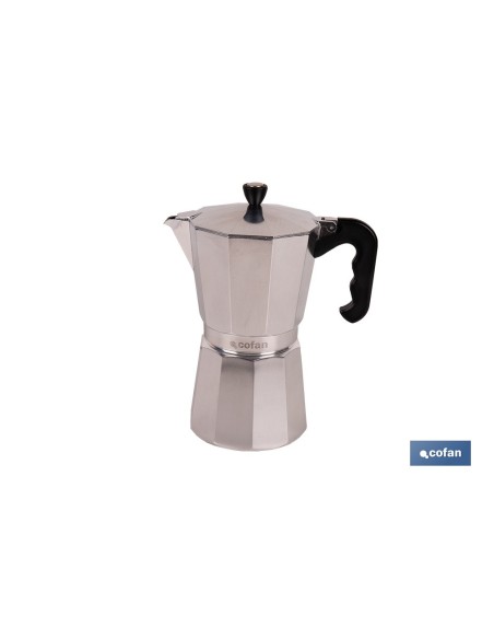 CAFETERA ITALIANA DE ALUMINIO PARA INDUCCIÓN 12 TAZAS