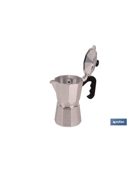 CAFETERA ITALIANA DE ALUMINIO PARA INDUCCIÓN 12 TAZAS