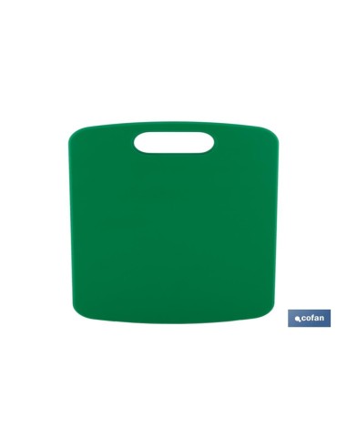 TABLA CORTE CON ASA VERDE 34X24X1.5cm MODELO CHIPS