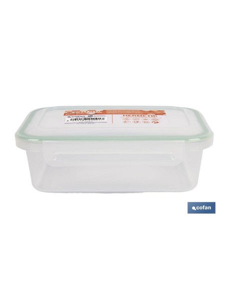 FIAMBRERA VERDE RECTANGULAR CON JUNTA BI-MATERIA MODELO YUBA 0,5 L
