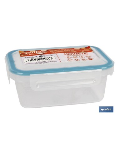 FIAMBRERA AZUL RECTANGULAR CON JUNTA BI-MATERIA MODELO YUBA 0,5 L