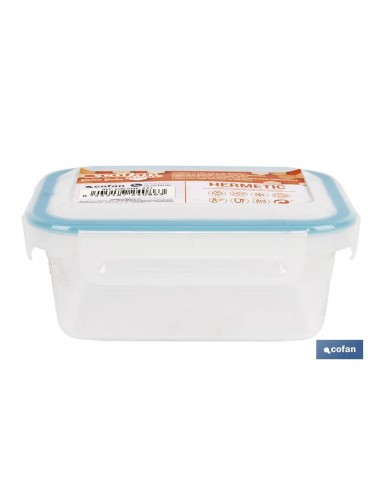 FIAMBRERA AZUL RECTANGULAR CON JUNTA BI-MATERIA MODELO YUBA 0,5 L