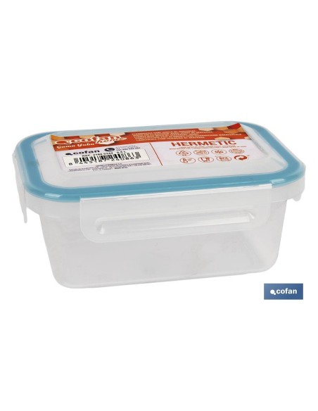 FIAMBRERA AZUL RECTANGULAR CON JUNTA BI-MATERIA MODELO YUBA 1 L