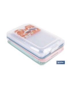 PACK DE 4 PORTAEMBUTIDOS APILABLES CREMA, AZUL, VERDE, NUDE 25 X 17 X 3 CM 2