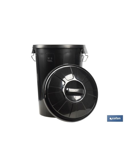 CUBO DE BASURA CON ASAS METÁLICAS 100 L