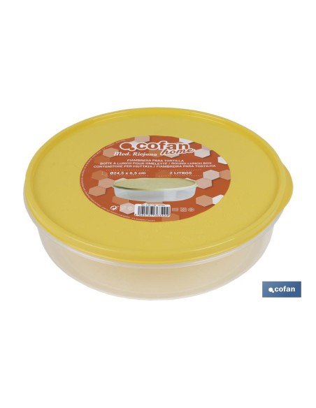 FIAMBRERA TORTILLA REDONDA AMARILLO 24.5X6.5cm