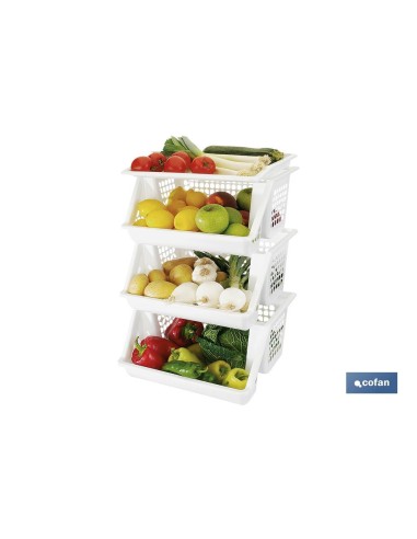 VERDULERO BLANCO 3 CESTAS 62X39X32 cm