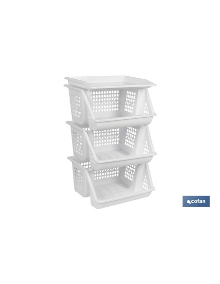 VERDULERO BLANCO 3 CESTAS 62X39X32 cm