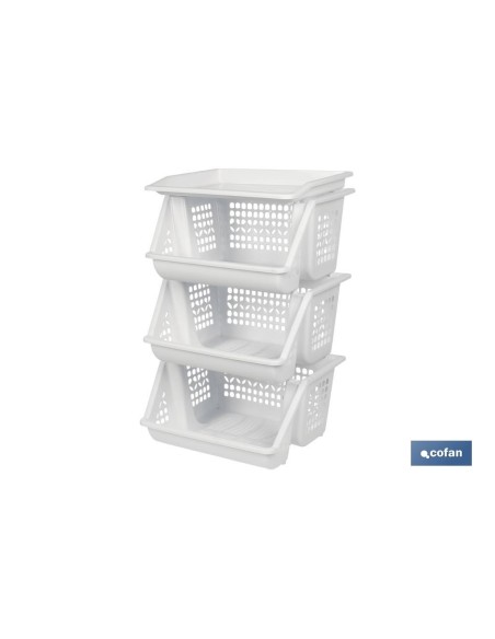 VERDULERO BLANCO 3 CESTAS 62X39X32 cm