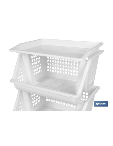VERDULERO BLANCO 3 CESTAS 62X39X32 cm
