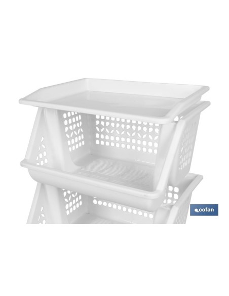 VERDULERO BLANCO 3 CESTAS 62X39X32 cm