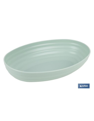 FUENTE OVALADA VERDE AGUA 24X16X5.5cm MODELO NARA 1080ml