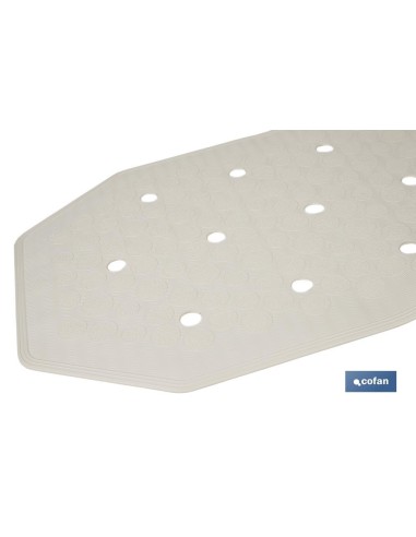 ALFOMBRA ANTIDESLIZANTE CON VENTOSAS BAÑERA/DUCHA BLANCO 36 X 72 cm