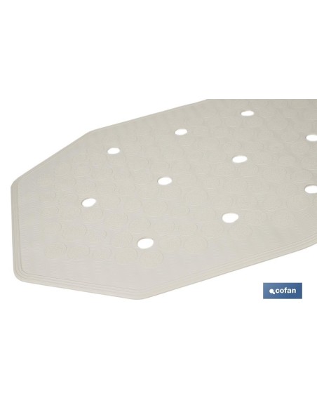 ALFOMBRA ANTIDESLIZANTE CON VENTOSAS BAÑERA/DUCHA BLANCO 36 X 72 cm