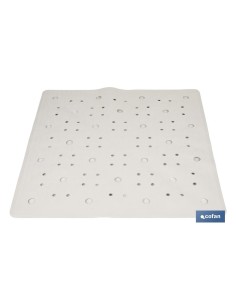 ALFOMBRA ANTIDESLIZANTE CON VENTOSAS BAÑERA/DUCHA BLANCO 53 X 53 cm