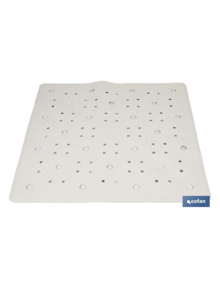 ALFOMBRA ANTIDESLIZANTE CON VENTOSAS BAÑERA/DUCHA BLANCO 53 X 53 cm