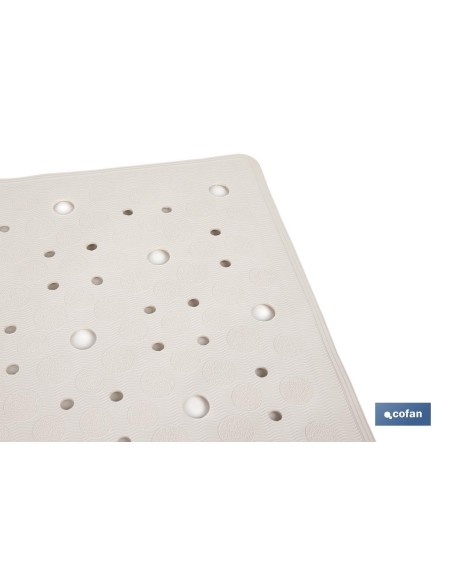 ALFOMBRA ANTIDESLIZANTE CON VENTOSAS BAÑERA/DUCHA BLANCO 53 X 53 cm