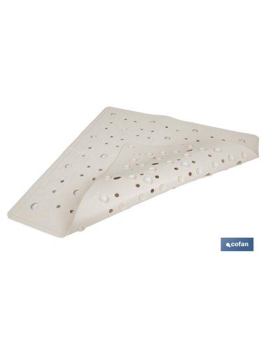 ALFOMBRA ANTIDESLIZANTE CON VENTOSAS BAÑERA/DUCHA BLANCO 53 X 53 cm