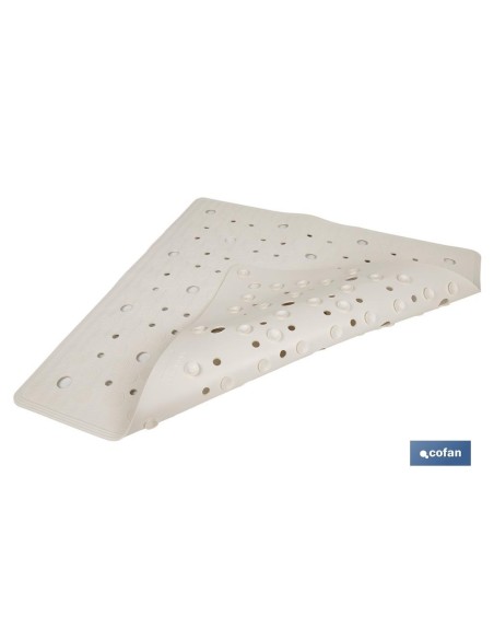 ALFOMBRA ANTIDESLIZANTE CON VENTOSAS BAÑERA/DUCHA BLANCO 53 X 53 cm