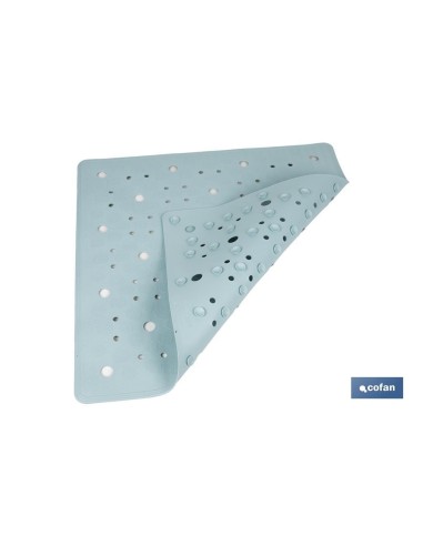 ALFOMBRA ANTIDESLIZANTE CON VENTOSAS BAÑERA/ DUCHA AZUL CLARO 53 X 53 cm