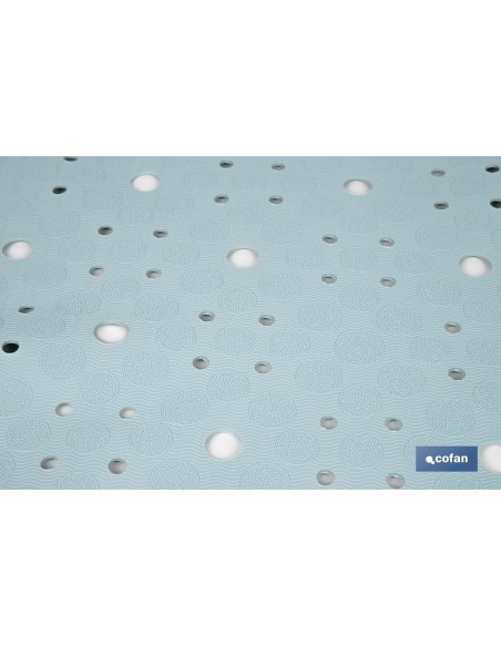 ALFOMBRA ANTIDESLIZANTE CON VENTOSAS BAÑERA/ DUCHA AZUL CLARO 53 X 53 cm