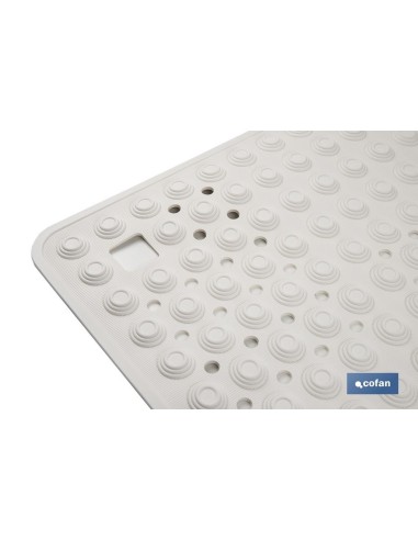 ALFOMBRA PLUS ANTIDESLIZANTE CON VENTOSAS BAÑERA/ DUCHA BLANCO 60 X 60 cm