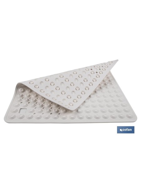 ALFOMBRA PLUS ANTIDESLIZANTE CON VENTOSAS BAÑERA/ DUCHA BLANCO 60 X 60 cm