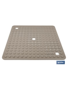 ALFOMBRA PLUS ANTIDESLIZANTE CON VENTOSAS BAÑERA/ DUCHA BEIS PIEDRA 60 X 60 cm