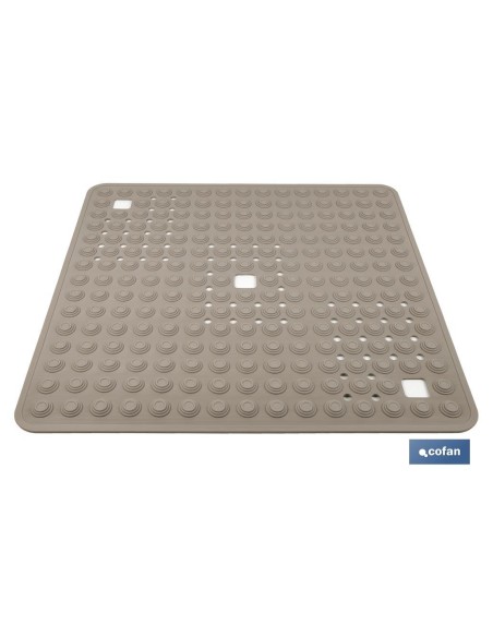 ALFOMBRA PLUS ANTIDESLIZANTE CON VENTOSAS BAÑERA/ DUCHA BEIS PIEDRA 60 X 60 cm