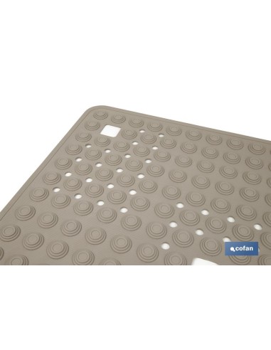 ALFOMBRA PLUS ANTIDESLIZANTE CON VENTOSAS BAÑERA/ DUCHA BEIS PIEDRA 60 X 60 cm