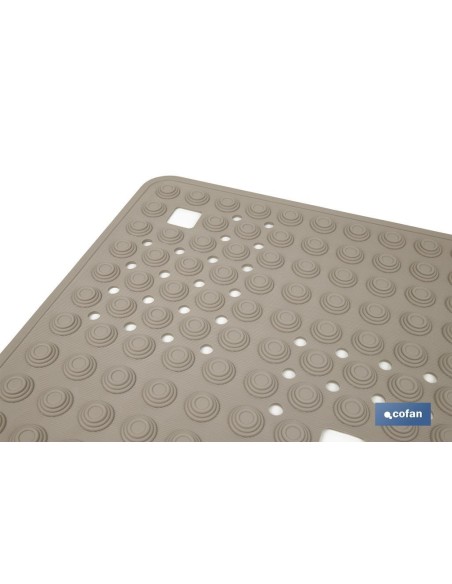 ALFOMBRA PLUS ANTIDESLIZANTE CON VENTOSAS BAÑERA/ DUCHA BEIS PIEDRA 60 X 60 cm