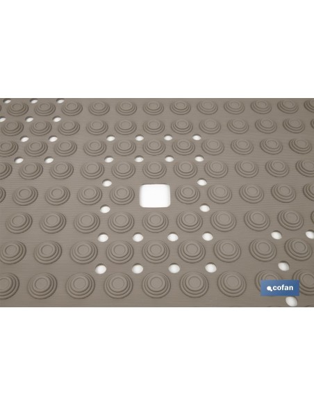 ALFOMBRA PLUS ANTIDESLIZANTE CON VENTOSAS BAÑERA/ DUCHA BEIS PIEDRA 60 X 60 cm