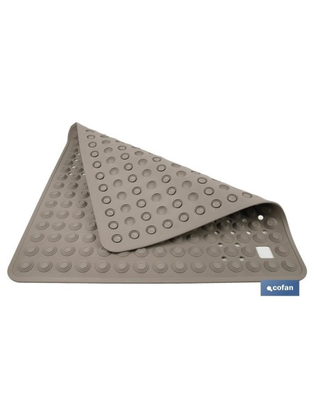 ALFOMBRA PLUS ANTIDESLIZANTE CON VENTOSAS BAÑERA/ DUCHA BEIS PIEDRA 60 X 60 cm