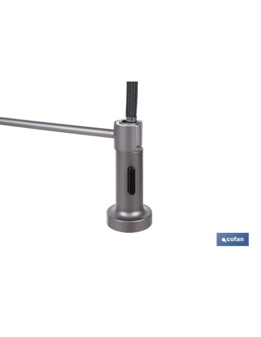 GRIFO DE COCINA MONOMANDO CON ROCIADOR GRIS ANTRACITA