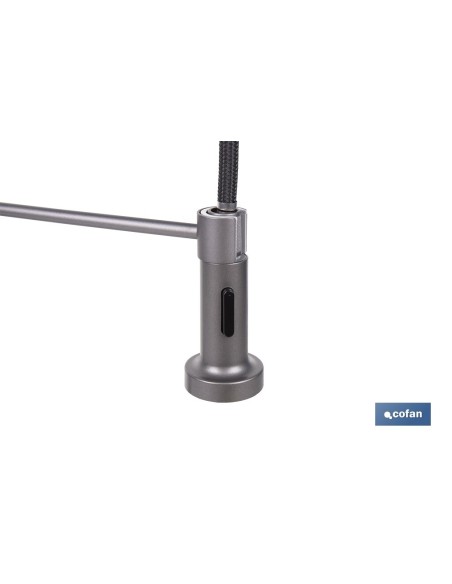 GRIFO DE COCINA MONOMANDO CON ROCIADOR GRIS ANTRACITA