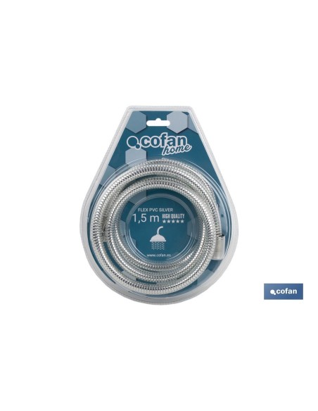 FLEXO DUCHA PVC PLATA/LATÓN 1,5M