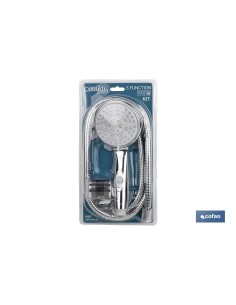 KIT DUCHA 5 FUNCIONES (MANGO+FLEXO+COLGADOR) 2