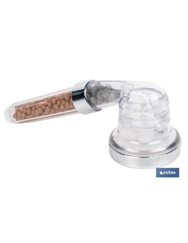 MANGO DE DUCHA IÓNICA CON ESFERAS MINERALES TRES FUNCIONES MODELO RELAX