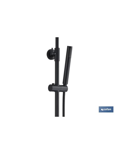COLUMNA DUCHA NEGRA CON GRIFO MONOMANDO 80-140
