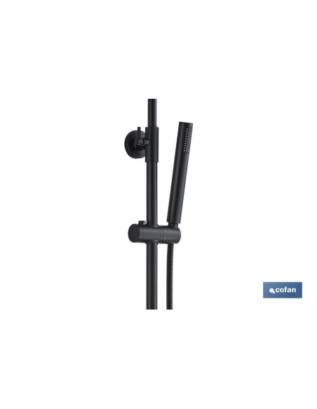 COLUMNA DUCHA NEGRA CON GRIFO MONOMANDO 80-140