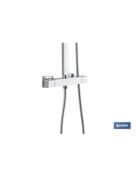 COLUMNA DE DUCHA TERMOSTATICA DISEÑO CUADRADO 90-1.40 CM