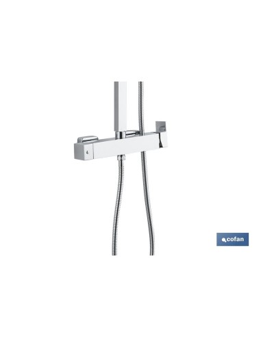 COLUMNA DE DUCHA MONOMANDO DISEÑO CUADRADO 90-1.40 CM