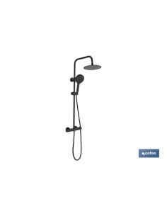 COLUMNA DE DUCHA NEGRA CON GRIFO TERMOSTATICO 90-1,40 CM