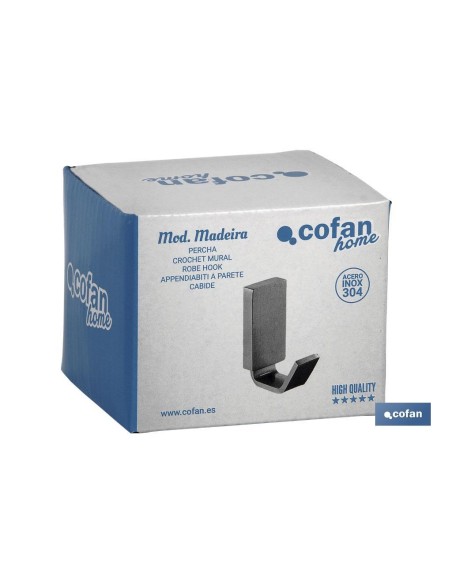 PERCHA GAMA MADEIRA INOX 304 SATIN