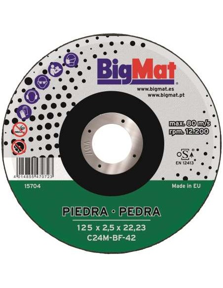 DISCO PIEDRA BIGMAT C24R 125X2,5X22,23 (RETRACTIL) (B) KLINGSPOR