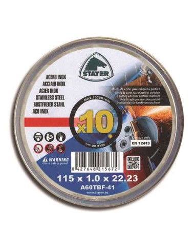 LATA 10 DISCOS EXTRAFINO INOX 115X1 (B) STAYER IBE