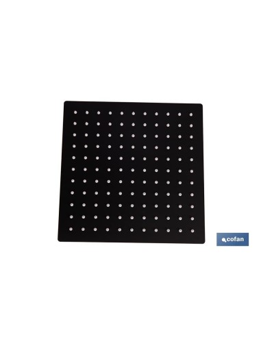 CABEZAL DE DUCHA CUADRADO EXTRAFINO DE ACERO INOXIDABLE 304 NEGRO MATE 24,5 X 24,5 CM
