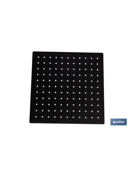CABEZAL DE DUCHA CUADRADO EXTRAFINO DE ACERO INOXIDABLE 304 NEGRO MATE 24,5 X 24,5 CM