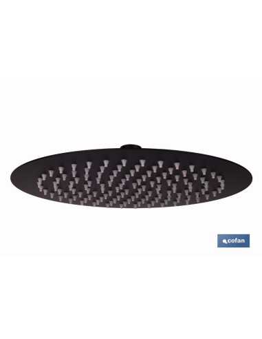 CABEZAL DE DUCHA REDONDO EXTRAFINO DE ACERO INOXIDABLE 304 NEGRO MATE Ø24,5 CM