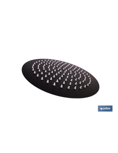 CABEZAL DE DUCHA REDONDO EXTRAFINO DE ACERO INOXIDABLE 304 NEGRO MATE Ø24,5 CM